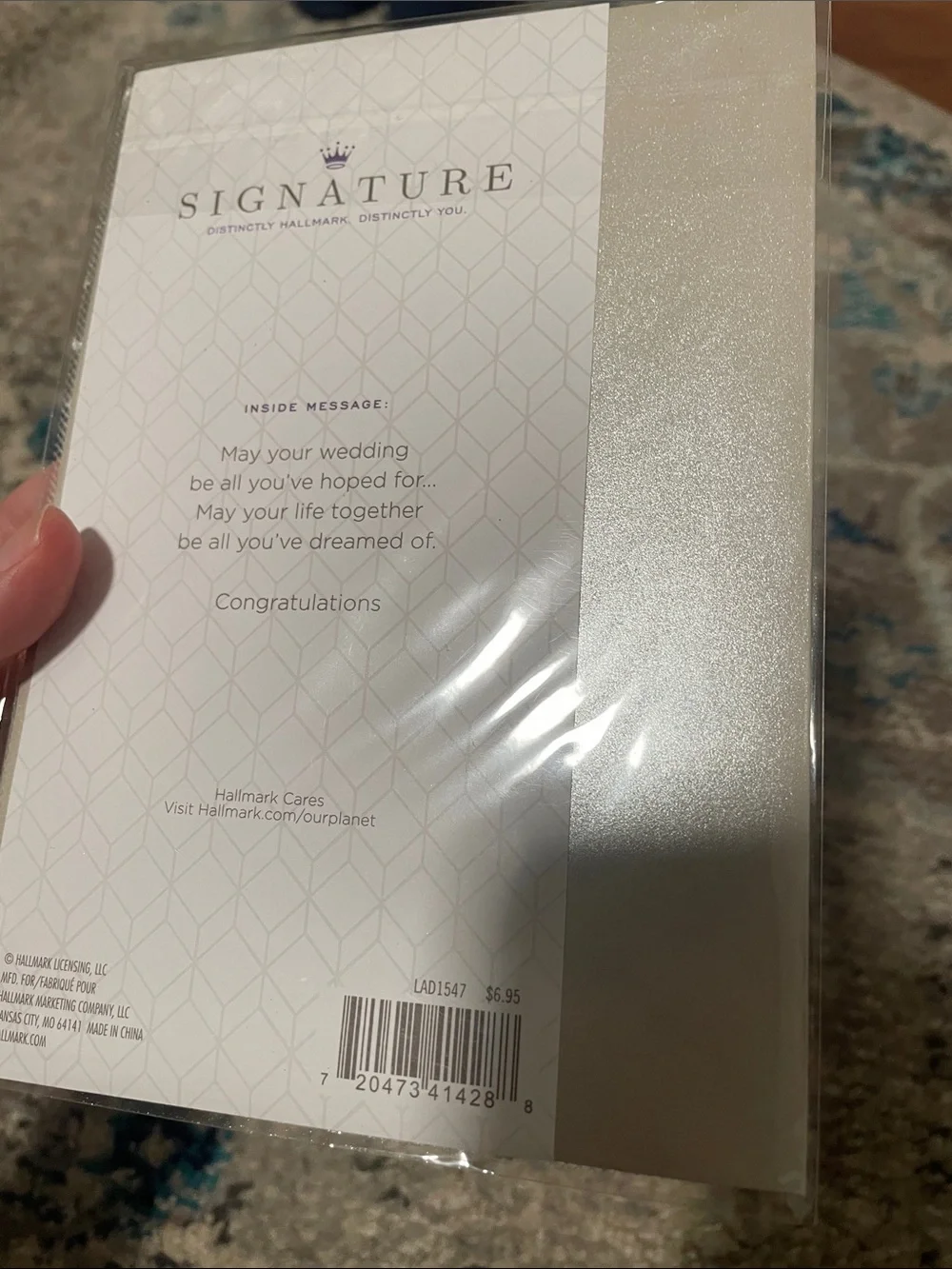 🖤5/$25 new hallmark signature wedding card silver envelope